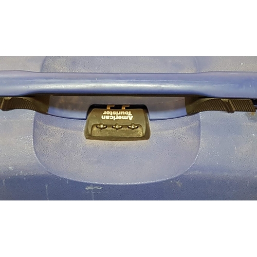 45A - Blue Plastic Hard Suitcase 