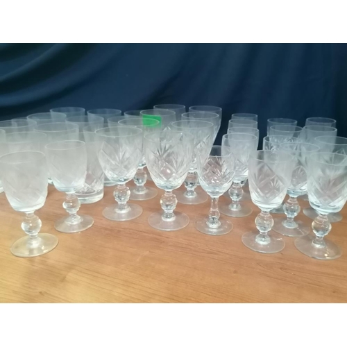 21 - Set of Crystal Glasses (Water, Wine, Liquer Sherry and Other Glasses) (Approx 40pcs)