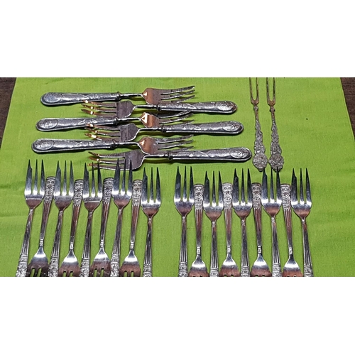 476 - White Metal Silver Plated and Other Dessert Forks (x20)