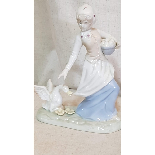 86 - Shephedress Pair of Porcelain Figurines (H:23cm and H:20cm)