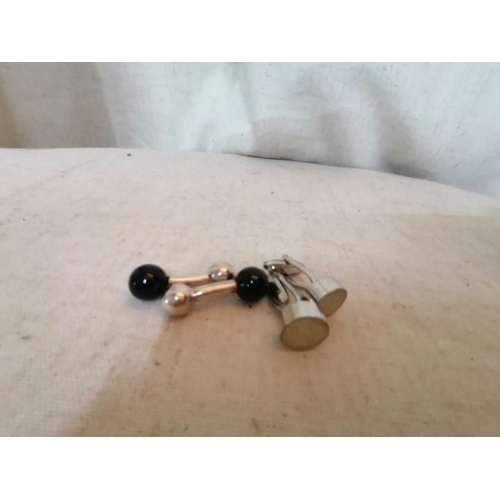 114 - 2 x Pair of Cufflinks (One Silver & One Other)