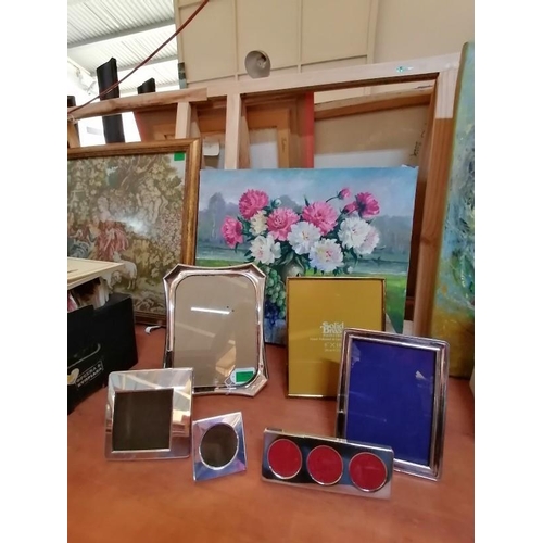 654 - Collection of 6 x Silver Photo Frames (One Large (23cm x - 29cm)
