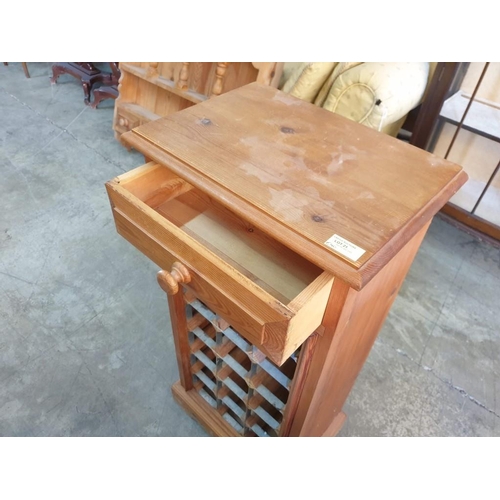 21 - Solid Pine Unit with Drawer and 18 - Bottle Wine Rack (41cm x 29cm x 87cm)