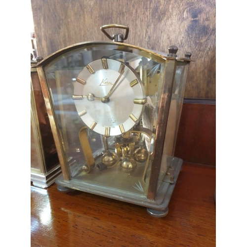 47 - Small Collection of Clocks inc Vintage German Anniversary 4 - Ball, 3 - Glass Clock (N.B Torsion Spr... 