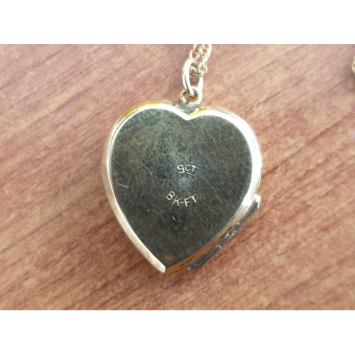 7 - 9ct Gold Heart Shaped Locket Pendant with 8-Pointed Star Decoration (Approx. 20mm x 18mm Overall and... 