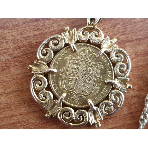 8 - 1887 Half Sovereign (Victoria Young Head Shield Back - 3.99g, 22ct Gold, Last Year in Series with Lo... 