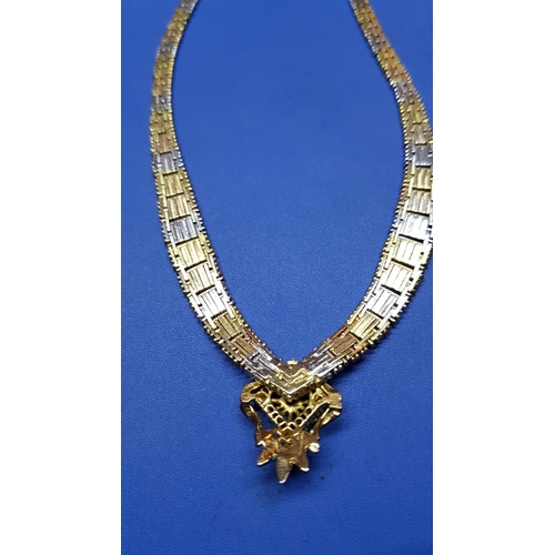37 - Greek Patter Silver Necklace (.925), Total Weight 32gr