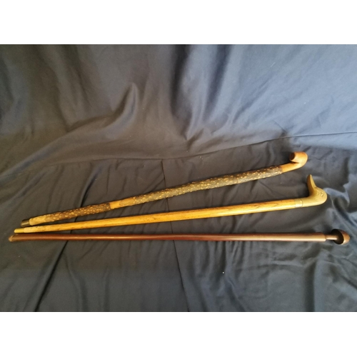 62 - 3 x Vintage Waking Sticks