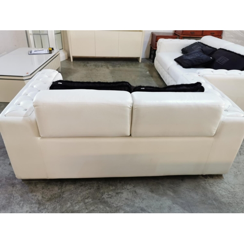 71 - Set of 2 - Seater & 3 - Seater in Leather and Diamante Design, Along with 3 - Seater Sofa Cushions e... 