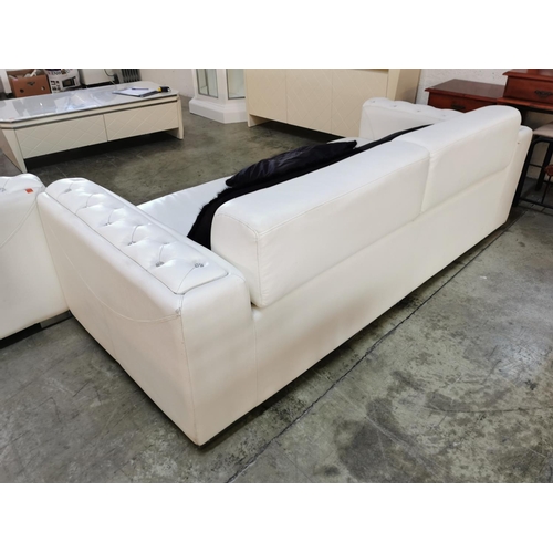 71 - Set of 2 - Seater & 3 - Seater in Leather and Diamante Design, Along with 3 - Seater Sofa Cushions e... 