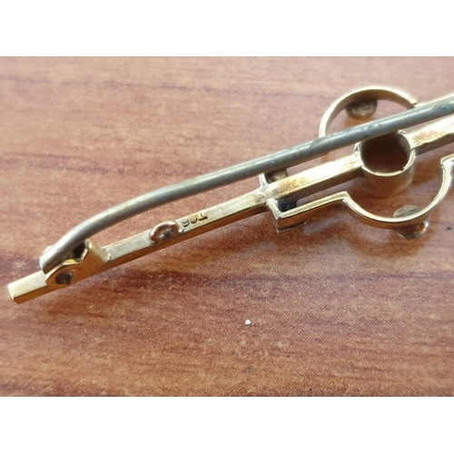 78 - Collection of 9ct Gold (Scrap or Repair); Bangle with Dolphin (5.7g), Bar Broach (Missing Stone, 2.7... 