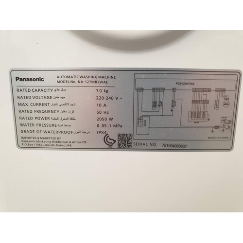 92 - Panasonic Washing Machine, 7kg, NA-127MB2, White Colour