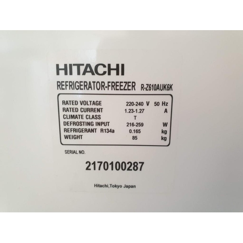 93 - Hitachi Silver Colour Fridge Freezer (R-Z610AUK6K), (83 x 68 x 171cm)