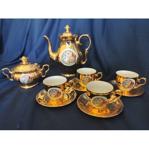 113 - Vintage 10 - Piece Royal EPIAG Czechoslovakia Bone China Tea Service, Comprising of 4 - Tea Cups and... 