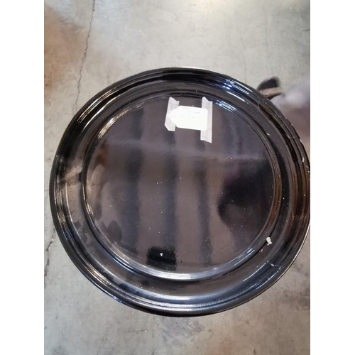 77B - Black Finish Plant Stand / Pedestal / Side Table with Glass Top (Missing Glass Top) (39cm Diameter, ... 