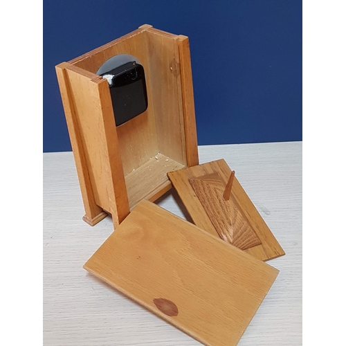70A - Wooden Quartz Clock (28cm x 15cm x 7.5cm)