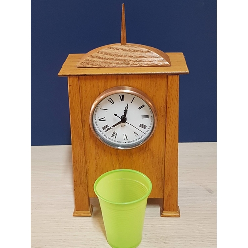 70A - Wooden Quartz Clock (28cm x 15cm x 7.5cm)