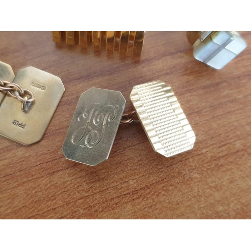 21B - Pair of Vintage 9ct Gold Cufflinks (5.2g) Together with Another Pair of Cufflinks, Tie Pin and The S... 