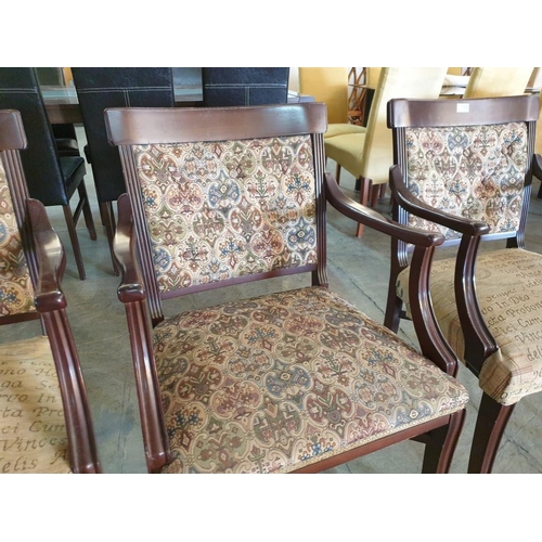 120 - 2 x Dinning Armchairs with Fabric Seat and Button Back Rests (3)