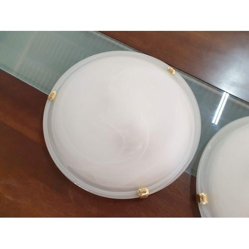 121 - Pair Round Glass Ceiling Lights (2)