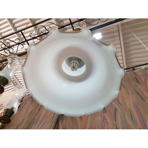 137 - Vintage Milk Glass Hanging Ceiling Light