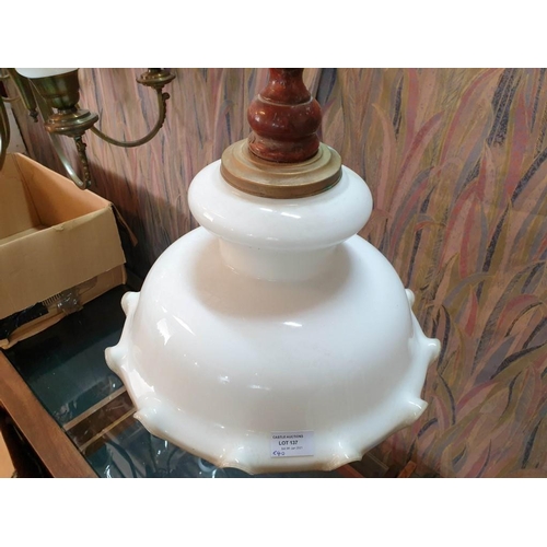 137 - Vintage Milk Glass Hanging Ceiling Light