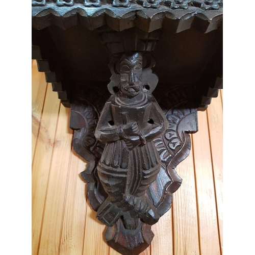 138 - Carved Wooden Wall Bracket Shelf from Rajastan, India