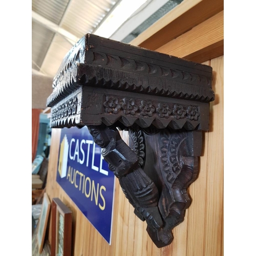 138 - Carved Wooden Wall Bracket Shelf from Rajastan, India