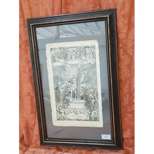 143 - Framed Engraving from Antique German Bible