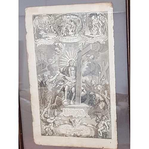 143 - Framed Engraving from Antique German Bible