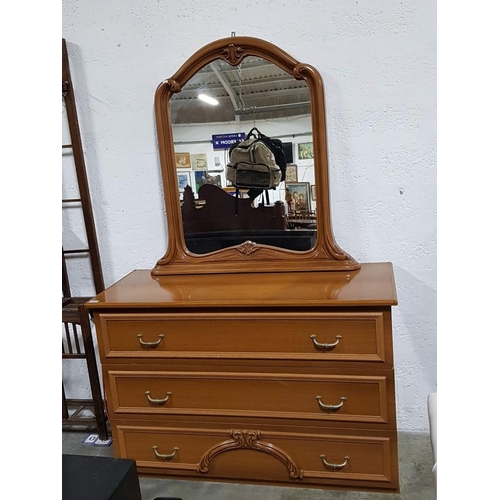 169 - Classic Style Wooden Chest of Drawers with Matching Large Mirror