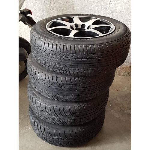 174 - 4 x Tyres with Aluminium Rims