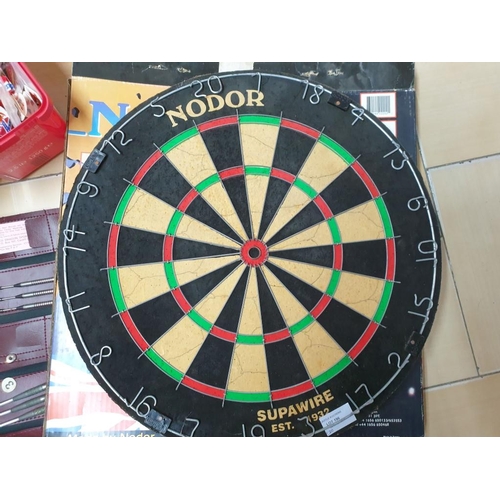 196 - Nodor Dart Board Together with Various Sets of Darts, Flights, Accessories etc