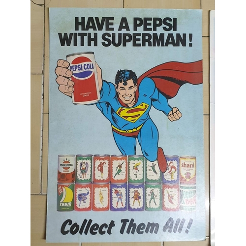 208 - 5 x Vintage Pepsi / Pepsi - Cola Advertising Posters inc 