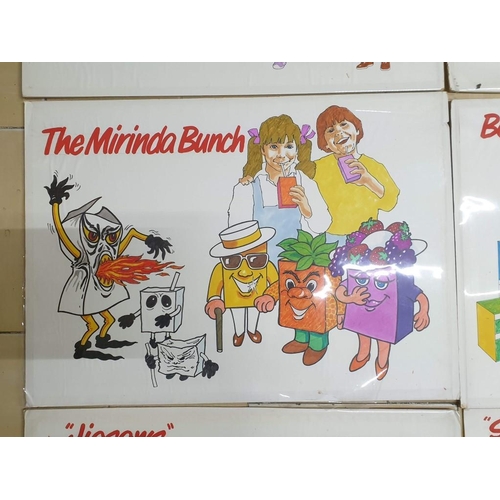 210 - Collection of 9 x Vintage Mirinda Advertising Posters inc Mirinda Bunch, Games, Jigsaws etc each app... 