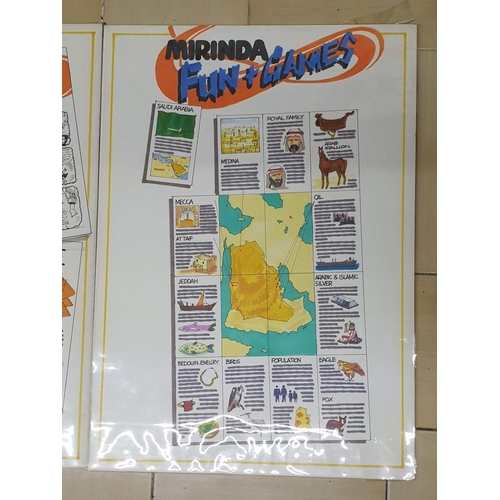 212 - Collection of 9 x Vintage Mirinda Drink Advertising Posters, Mostly Fun & Games (Aprox 59cm x 42cm e... 