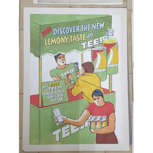 214 - Collection of 7 x X Vintage Shani, Teem and Miranda Drink Advertising Posters (Aprox 42cm x 59cm)