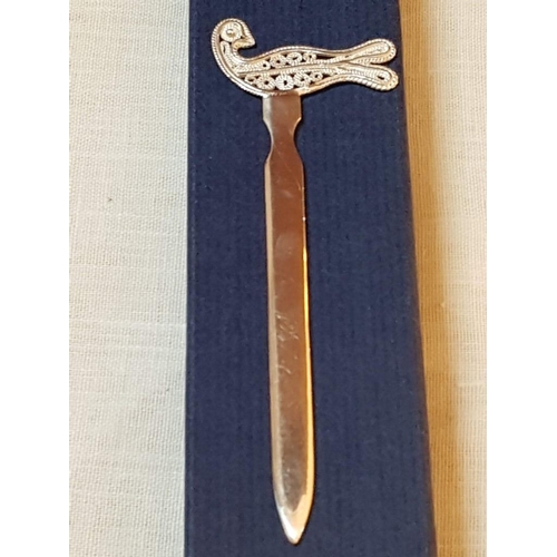 36 - Filigree Letter Opener Lefkara Style (.925) Total Weight 12.8gr (L:11cm)