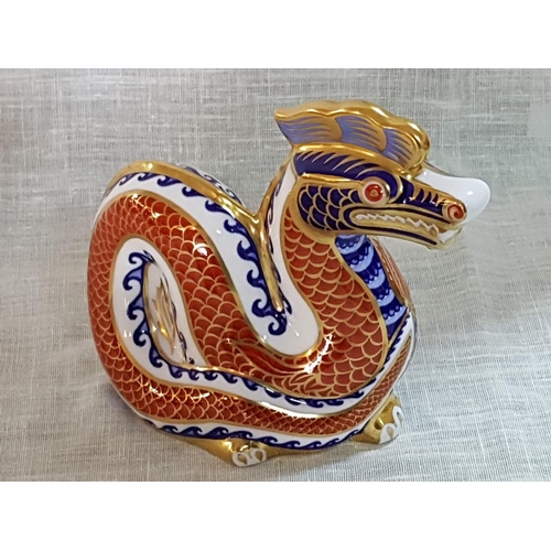 67 - Royal Crown Derby Paperweight Dragon and Snake