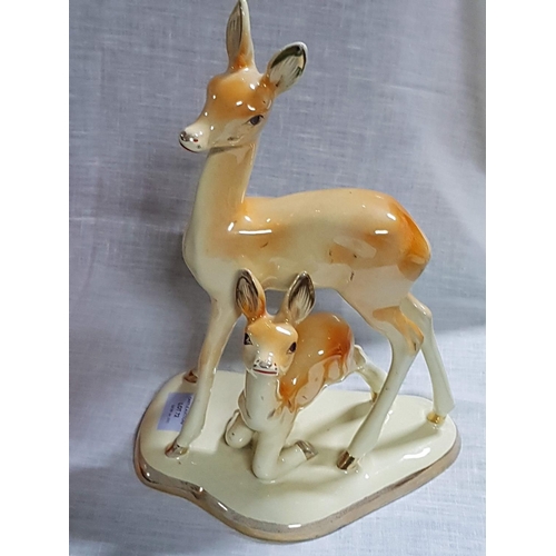 72 - Bambi and His Roe Deer Mum Ceramic Figurine