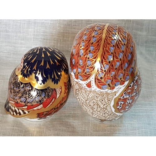 77 - Royal Crown Derby Paperweight (2 x Owls)