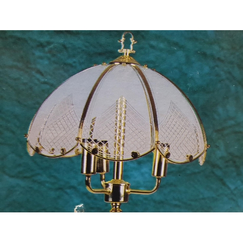 225 - Pair of Chandeliers (Brass Effect / Glass) (Max Watt 40W x 3)