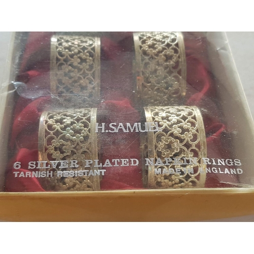 228 - M. Samuel Set of 6 x Silver Plated Napkin Rings