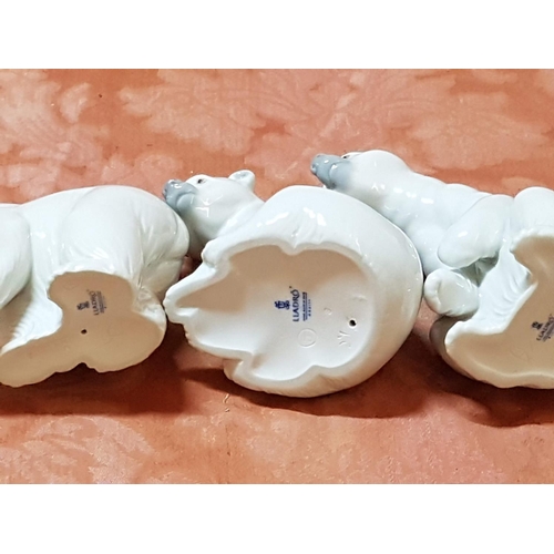 78 - Set of 3 x Lladro Polar Bears