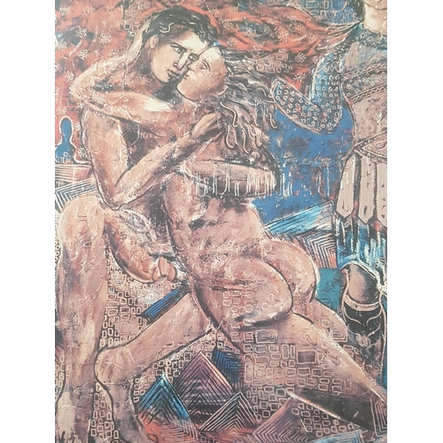 96 - Framed Print of Erotokritos Painting (1986) (35.5cm x 44.5cm)