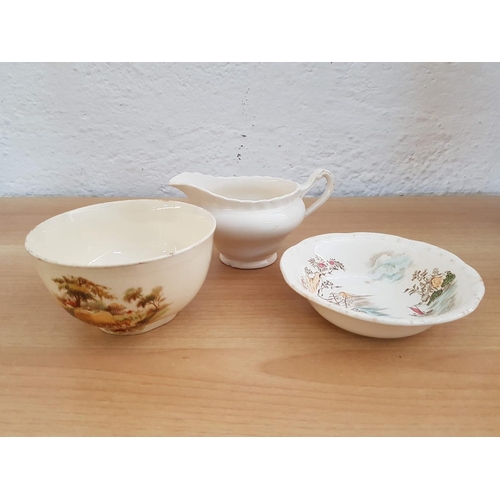 714 - Vintage Porcelain by Alfred Meakin, 2 x Small Bowls and Cream Jar