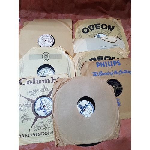 110 - Collection of 8 x Gramophone Disk (78) 6 x Odeon, 1 x Columbia and 1 x His Masters Voice inc Sofia, ... 