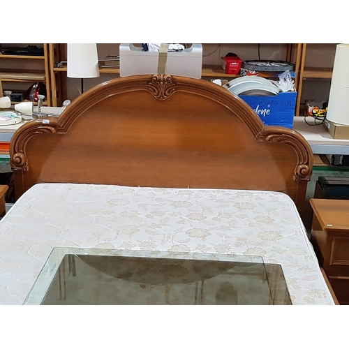 167 - Classic Style Wooden Frame Double Bed with Mattress