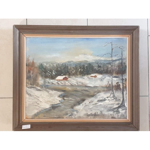 100D - Framed Early 20th C Russian Impressionism of Country Scene, Signed Lower Right (Approx. 60 x 50cm Ov... 