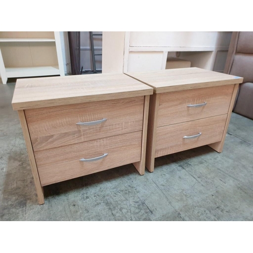 59 - Pair of Modern Light Wood 2 - Drawer Bedside Unit (2)